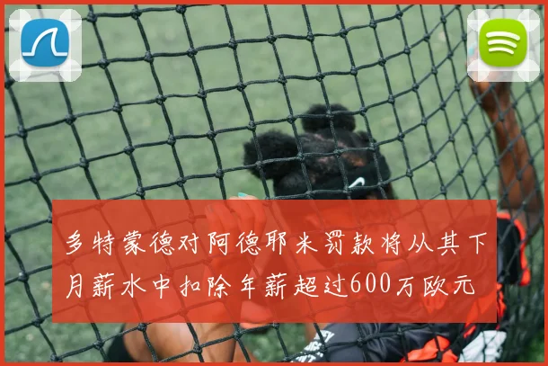 多特蒙德对阿德耶米罚款将从其下月薪水中扣除年薪超过600万欧元